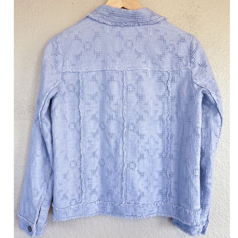 Rebecca Taylor Women's Baby Blue Textured Crop Jacket Medium Preppy - Picture 4 of 9